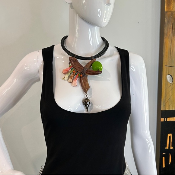 Witchy Goth Tribal Salvage Assemblage Necklace - Picture 3 of 11